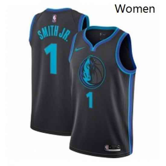 Womens Nike Dallas Mavericks 1 Dennis Smith Jr Swingman Charcoal NBA Jersey City Edition